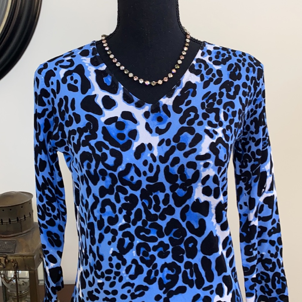 EUC Pierri New York Animal Print Knit Top S